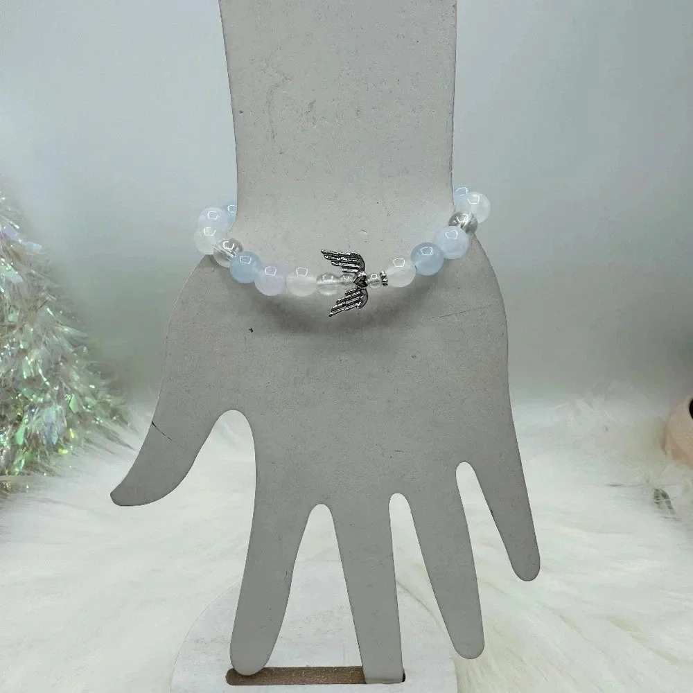 Angel Wings Blue Beaded Bracelet